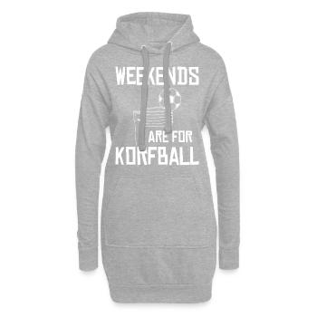 Les week-ends de citation de joueur drôle sont pour le korfball - Sweat-shirt à capuche long Femme - gris chiné - Devant