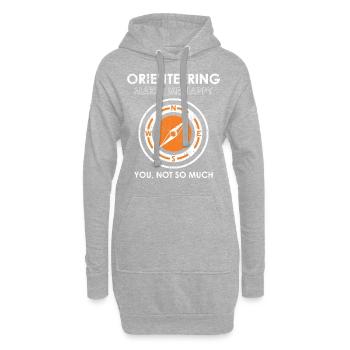Drôle Happy Compass Orienteering graphique - Sweat-shirt à capuche long Femme - gris chiné - Devant