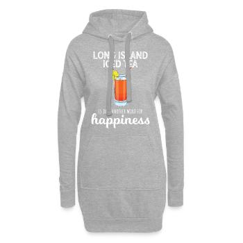 Happiness Funny Cocktail Long Island Eistee - Hoodie-Kleid - Grau meliert - Vorne
