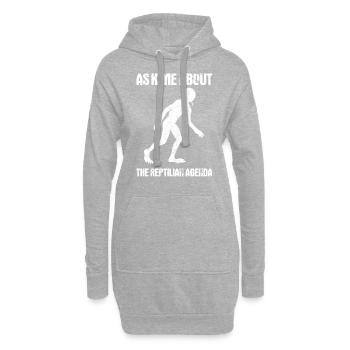 Posez-moi des questions sur la conspiration de l’agenda reptilien - Sweat-shirt à capuche long Femme - gris chiné - Devant