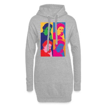 Pop Art Portrait Girls dans l’impression STEM Marie Curie - Sweat-shirt à capuche long Femme - gris chiné - Devant