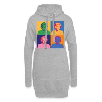 Portrait d’image Pop Art Margaret Thatcher graphique - Sweat-shirt à capuche long Femme - gris chiné - Devant