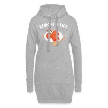Life Funny Korean Food Kimchi produit - Sweat-shirt à capuche long Femme - gris chiné - Devant
