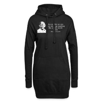 Auge um Auge Zitat Mahatma Gandhi - Hoodie-Kleid - Schwarz - Vorne