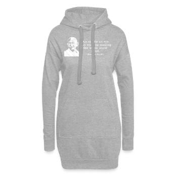 Un œil pour un œil citation Mahatma Gandhi - Sweat-shirt à capuche long Femme - gris chiné - Devant