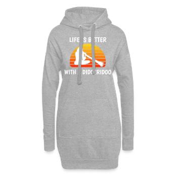 Das Leben ist besser Aborigine-Musikinstrument - Hoodie-Kleid - Grau meliert - Vorne