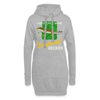 Reptilienliebhaber Weniger Menschen Mehr Leopard Geckos - Hoodie-Kleid - Grau meliert - Vorne