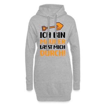 Ich bin Maurer lasst mich durch - Hoodie-Kleid - Grau meliert - Vorne