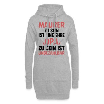 Maurer Lustige Sprüche Opa Großvater - Hoodie-Kleid - Grau meliert - Vorne