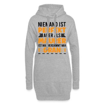 Maurer Lustige Sprüche - Hoodie-Kleid - Grau meliert - Vorne