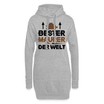 Bester Maurer der Welt - Hoodie-Kleid - Grau meliert - Vorne