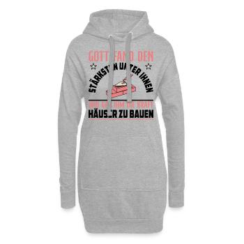 Maurer Lustige Sprüche - Hoodie-Kleid - Grau meliert - Vorne