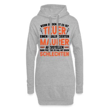 Maurer Lustige Sprüche - Hoodie-Kleid - Grau meliert - Vorne