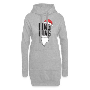 Tennis de table Tennis de table Batte Ping Pong - Sweat-shirt à capuche long Femme - gris chiné - Devant