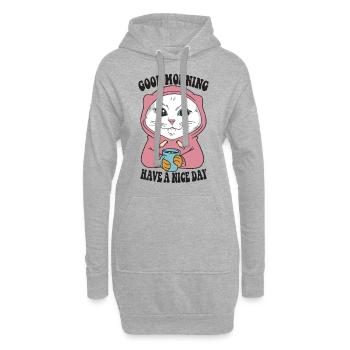 Bonjour Main Coon Cat tenue pour - Sweat-shirt à capuche long Femme - gris chiné - Devant