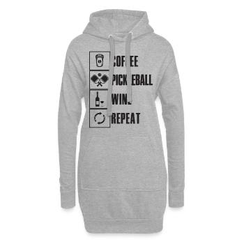 Café Pickleball Vin Ripeat Dicton pour cornichon - Sweat-shirt à capuche long Femme - gris chiné - Devant