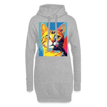 Tenue de chat chat à poil court pour les amoureux des chats - Sweat-shirt à capuche long Femme - gris chiné - Devant