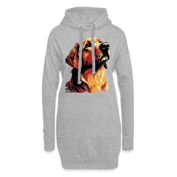 Labrador Dogs Maman et Labfather Papa Golden - Sweat-shirt à capuche long Femme - gris chiné - Devant