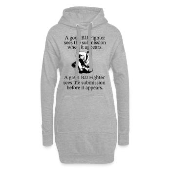 BJJ Zitat - Hoodie-Kleid - Grau meliert - Vorne
