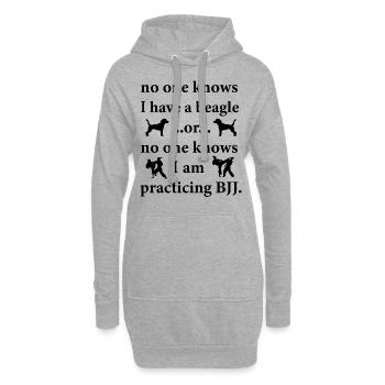 Beagle Jiu-Jitsu Brésilien Dicton Drôle - Sweat-shirt à capuche long Femme - gris chiné - Devant