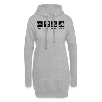 Jiu-Jitsu Brésilien Dormir Manger - Sweat-shirt à capuche long Femme - gris chiné - Devant