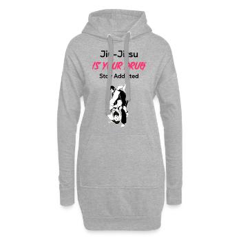 Jiu-Jitsu is your drug stay addicted - Hoodie-Kleid - Grau meliert - Vorne