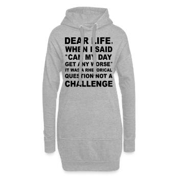 Drôle de papa qui dit - Sweat-shirt à capuche long Femme - gris chiné - Devant