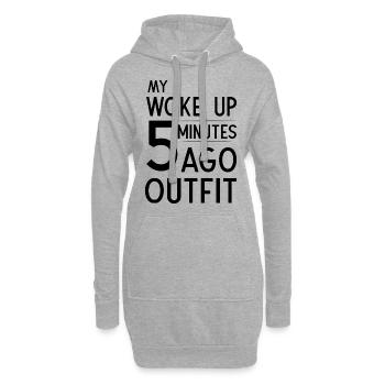 Mon réveil il y a 5 minutes Tenue - Sweat-shirt à capuche long Femme - gris chiné - Devant