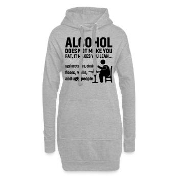 L’alcool ne fait pas grossir - Sweat-shirt à capuche long Femme - gris chiné - Devant