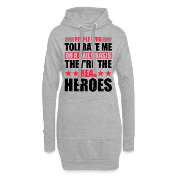 People who tolerate me on a daily basis - Hoodie Dress - heather grey - Front