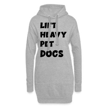 Lift Heavy Pet Dogs - Hoodie-Kleid - Grau meliert - Vorne