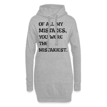 De toutes mes erreurs, tu as été la plus brumeuse - Sweat-shirt à capuche long Femme - gris chiné - Devant