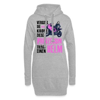 Vergiss die Krone diese Prinzessin trägt einen Hel - Hoodie-Kleid - Grau meliert - Vorne