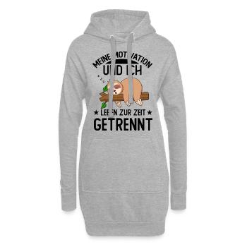 Meine Motivation und ich leben zur Zeit getrennt - Hoodie-Kleid - Grau meliert - Vorne