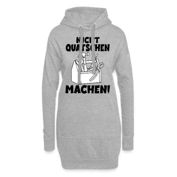 Nicht quatschen Machen Handwerker - Hoodie-Kleid - Grau meliert - Vorne