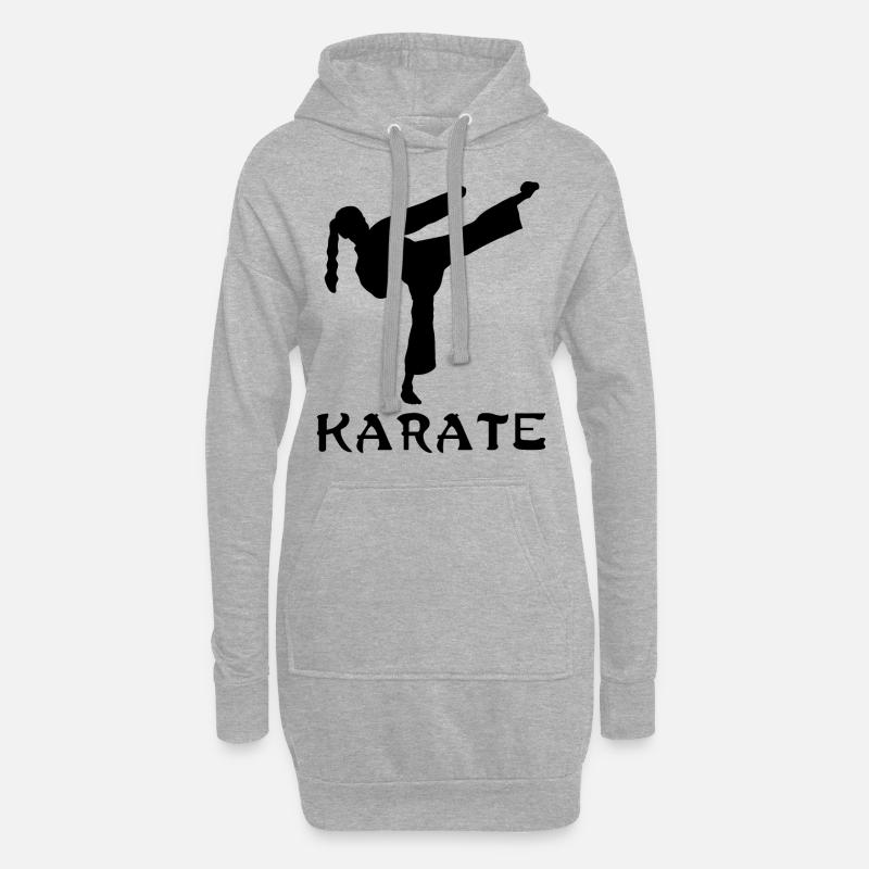 Karate - Hoodie-Kleid - Grau meliert