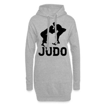 Judo - Sweat-shirt à capuche long Femme - gris chiné - Devant