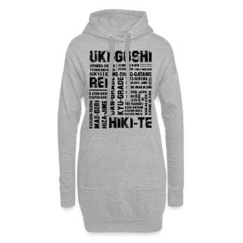 Judo - Sweat-shirt à capuche long Femme - gris chiné - Devant