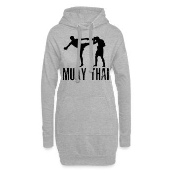 Muay Thaï - Sweat-shirt à capuche long Femme - gris chiné - Devant