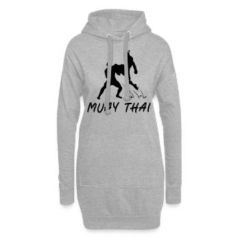 Muay Thaï - Sweat-shirt à capuche long Femme - gris chiné - Devant