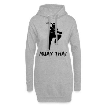 Muay Thaï - Sweat-shirt à capuche long Femme - gris chiné - Devant