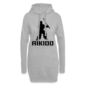 Aikido - Hoodie-Kleid - Grau meliert - Vorne