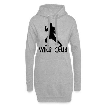 Wing Chun - Sweat-shirt à capuche long Femme - gris chiné - Devant