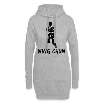 Wing Chun - Sweat-shirt à capuche long Femme - gris chiné - Devant