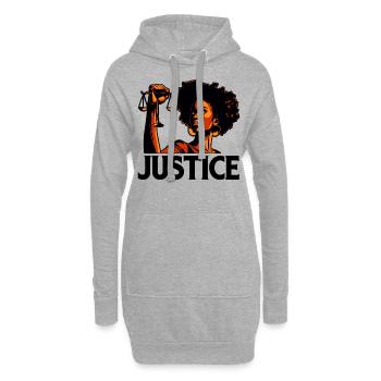 Gerechtigkeit - Hoodie-Kleid - Grau meliert - Vorne