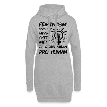 Le féminisme ne signifie pas anti-hommes, il signifie humain - Sweat-shirt à capuche long Femme - gris chiné - Devant