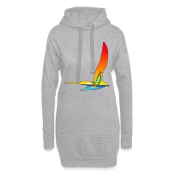 Reise eines Vogels und eines Bootes - Hoodie-Kleid - Grau meliert - Vorne