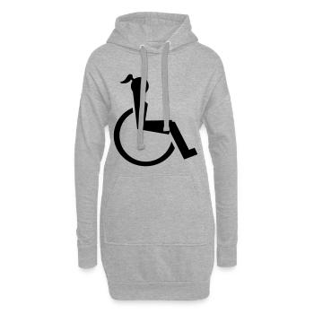 Dame im Rollstuhl Illustration # - Hoodie-Kleid - Grau meliert - Vorne