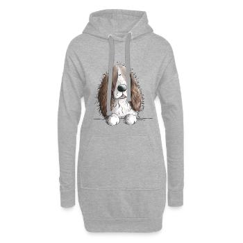 Anglais Springer Spaniel I BD chien cadeau - Sweat-shirt à capuche long Femme - gris chiné - Devant