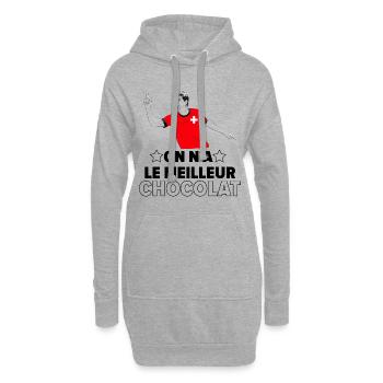 On a le meilleur chocolat suisse humour nourriture - Sweat-shirt à capuche long Femme - gris chiné - Devant
